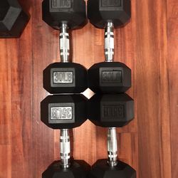 Rubber Coated Hex Dumbbells 💪 (2x30Lbs, 2x35Lbs) for $100 Firm on Price 