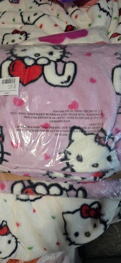 Hello Kitty I Love You Faux Fur Throw Blanket