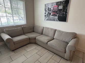 Modern Sectional Sofa – Beige/Linen Style – Very Comfortable