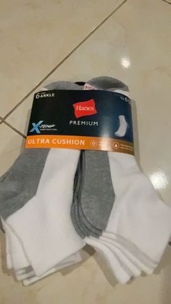 New Hanes Premium Ultra Cushion Ankle Socks (6 Pairs)