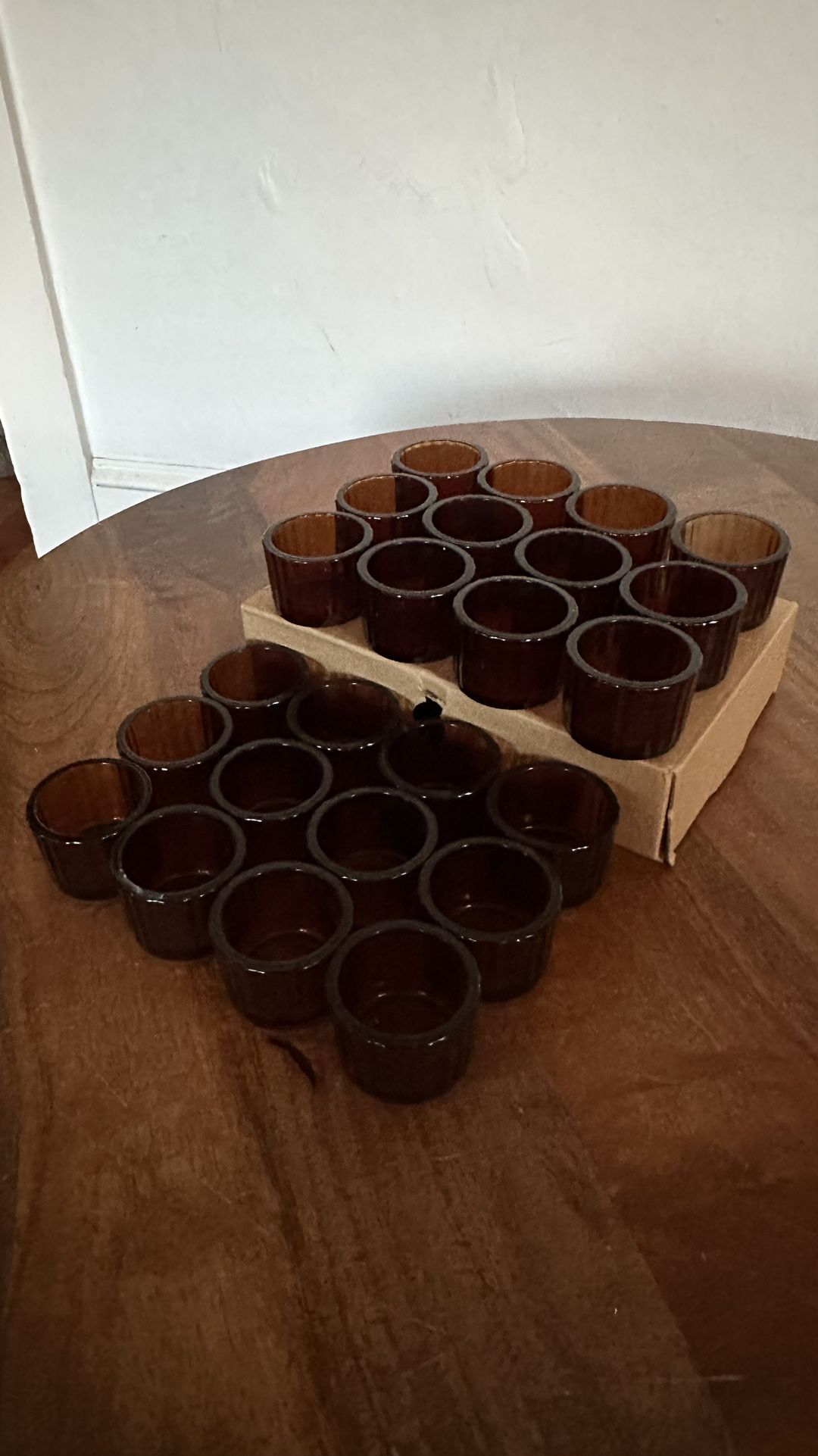 Amber Glass Votive Candle Holders