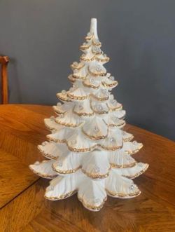 Large Vintage Light-Up Ceramic Christmas Tree