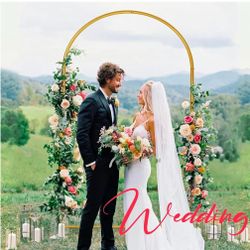 Wedding Arch Backdrop Stand Set of 1 Wedding Arches for Ceremony Chiara Backdrop Stand 3.9FT×7.2FT Metal Arch Backdrop Stand Round Arch Backdrop Stand