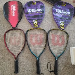 3 Wilson Raquet/Tennis Ball Rackets 