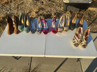 Lot of women's high heels.
