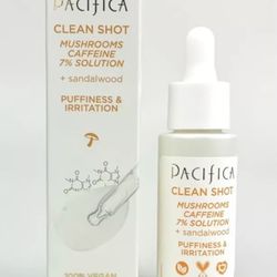 PACIFICA CLEAN SHOT Mushrooms and Caffeine SERUM OIL BALANCE 100% VEGAN-0.80 Oz