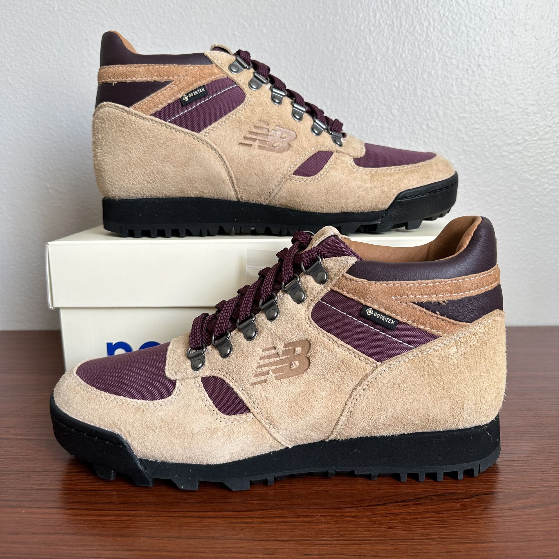 NEW New Balance Rainier Aime Leon Dore Shoes Beige Maroon Size 9 And 10