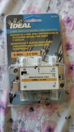 IDEAL 4WAY SATELLITE DIGITAL CABLE SPLITTER 85-334, 5MHZ - 2.3GHZ