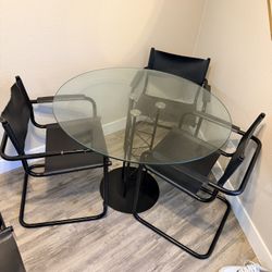 Glass Dinner Table W/ Chairs 