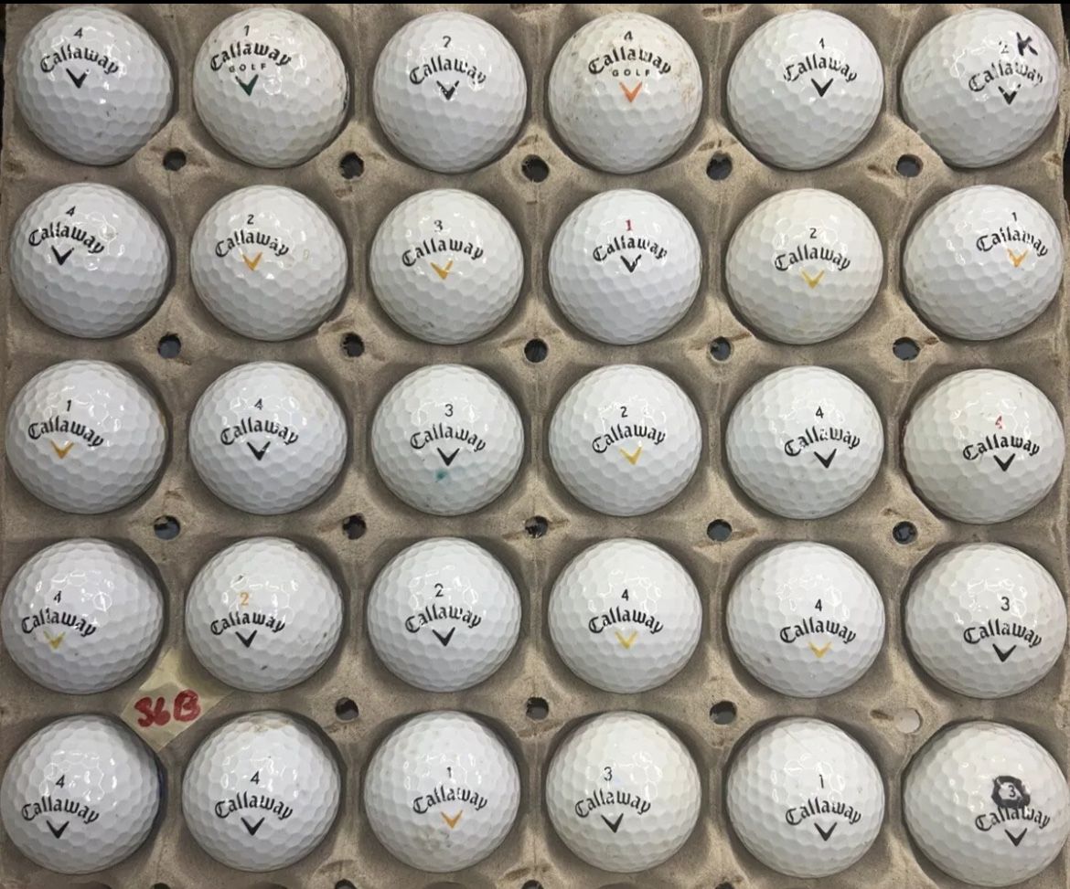 30 Callaway White Golf Balls 4/3a Lot B36