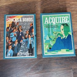 Vintage 1960's Stocks and Bonds and Acquire Board Game by 3M Bookshelf 