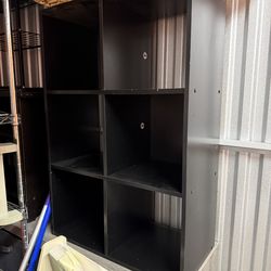 6-Cube Black Storage Organizer Shelf (Optional Baskets)