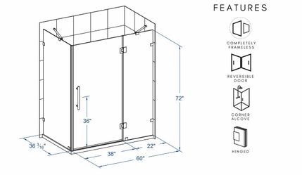 Shower enclosure 60x36