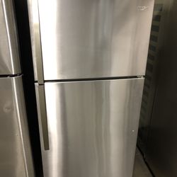 Whirlpool Stainless Steel Apartment Size Refrigerator 