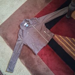 Charlotte Russe Faux Suede Moto Jacket Sz S