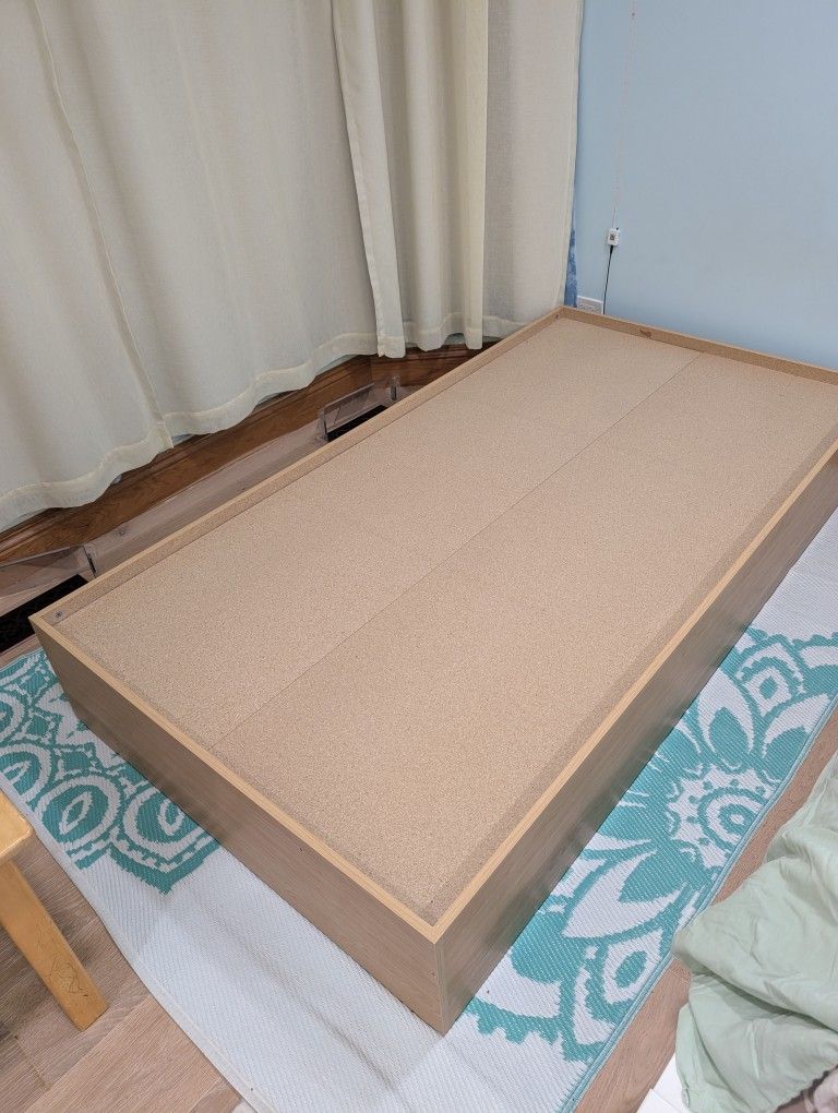 Twin Size Bed Frame With Bookcase Headboard