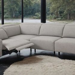 Brand New Light Grey Modern Style Power Reclining Sectional Sofa 