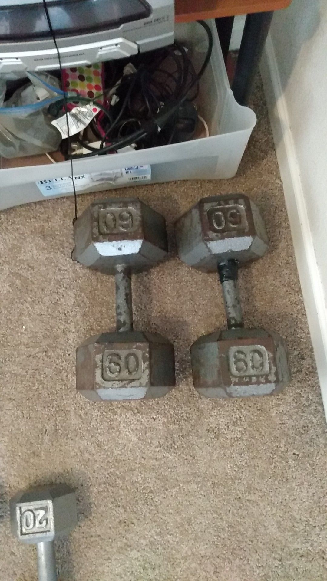 60 lbs dumbbells $175 obo must pick up