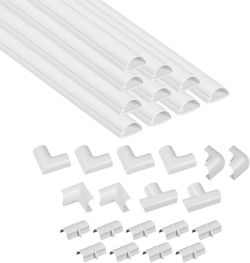 D-Line 157in Cord Cover Kit, Self-Adhesive Wire Hiders white