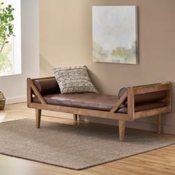 Daucourt Faux Leather Chaise Lounge From WAYFAIR 