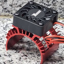 Red Aluminum Heatsink With 1 Cooling Fan For RC Cars/Trucks