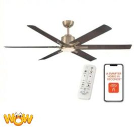Home Decorators Collection Kensgrove II 60 in. Smart Indoor/Outdoor Gold Ceiling Fan with Adjustable White with Remote Included Powered by Hubspace