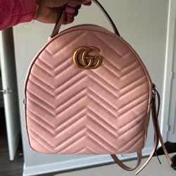 Gucci Marmont Backpack Matelasse Leather (Pink)