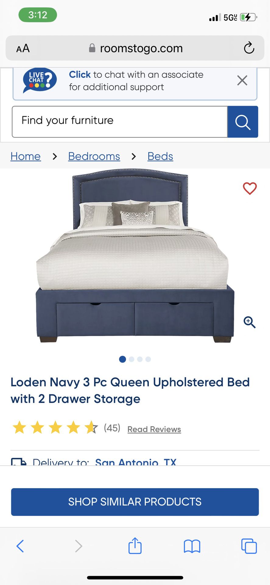 Queen Upholstered Storage Bed frame 