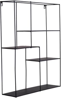 ► Metal Wall Shelf Black 20.4 x 20.4 inches Decorative Square Steel Shelfs