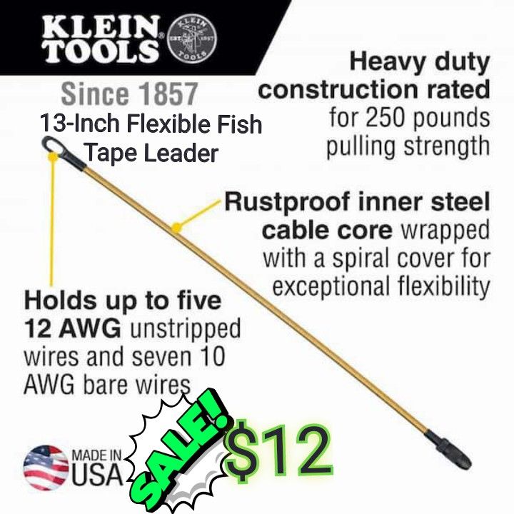 Klein Tools
13-Inch Flexible Fish Tape Leader
