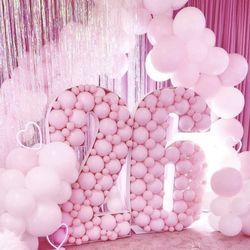Ballon Number In Baby pink Mosaic Number For Order