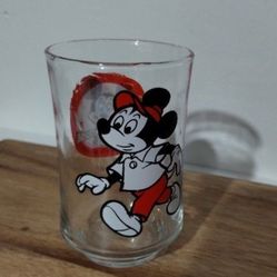 70's MICKEY MOUSE DRINKING GLASS 3.5"