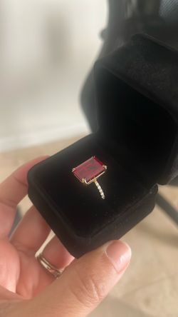 Effy 14k yellow gold with 6cttw lab ruby and dimonds