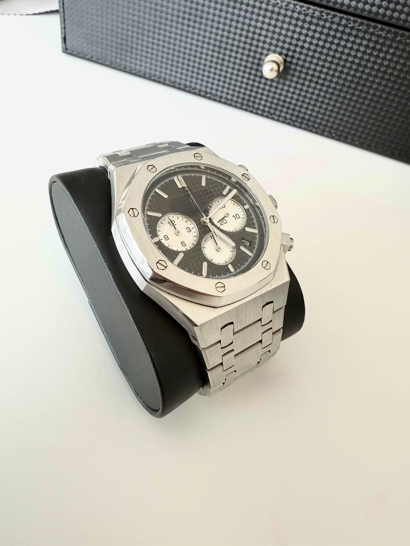 Men Silver And Black Watch - Luxury Watch
