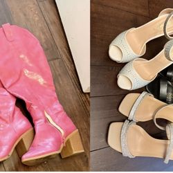 Women’s Heels And Boots.  Size 8.5/9.  All For $3 