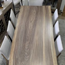 New Unique Live Edge Solid Parota Wood Dining Table!