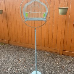 vintage standing bird cage