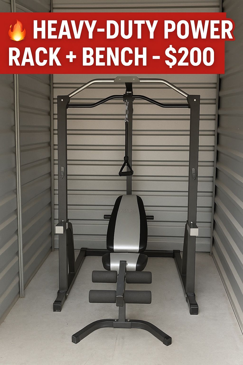 πͺ Heavy-Duty Power Rack + Bench β $200!
