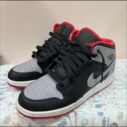 Air Jordan 1 Mid Toddler Sneakers - Black/Gray/Red