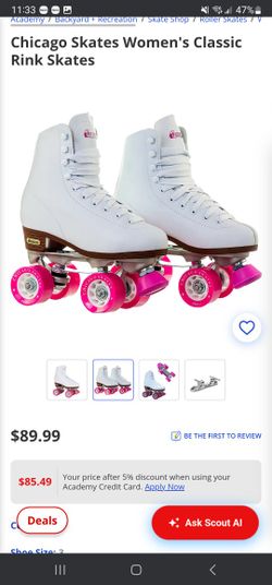 New In Box Size 10w Chicago Skates Classic Quad Rink Skate