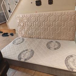 Free Twin bed and springs; wooden stand