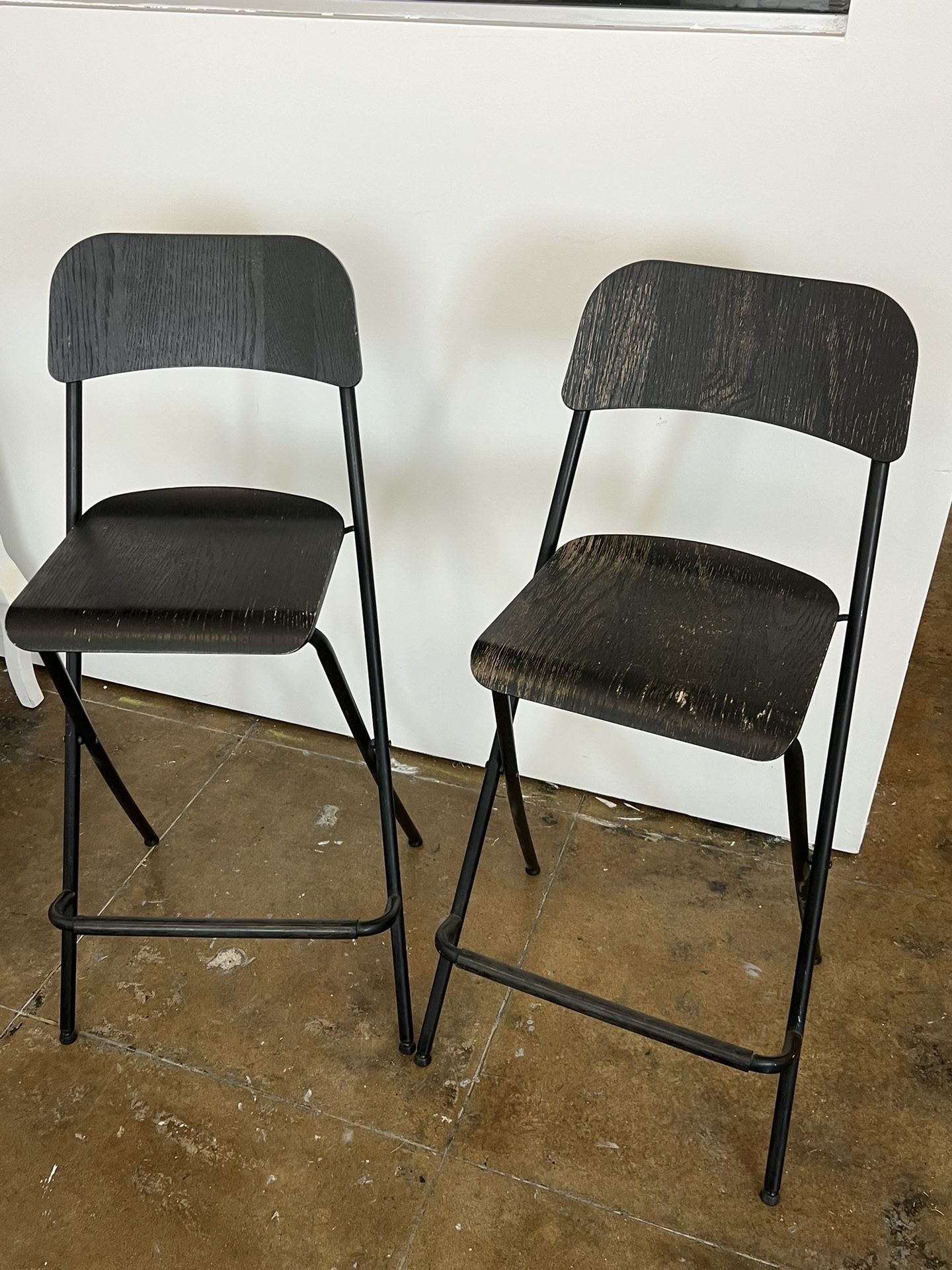 Three Black Bar Stools