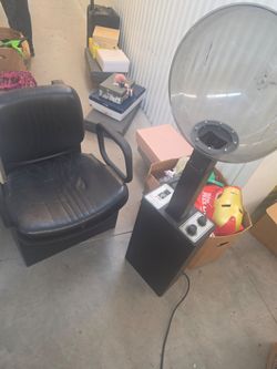 Salon dryer with chair