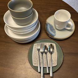 Assorted Stylish, Ceramic Dishware Set - Service for 1-2