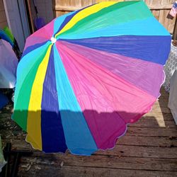 7-8 FT CLOTH BEACHUMBRELLA- REPELS WATER