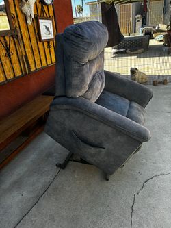 Gray Fabric Power Lift Recliner Chair