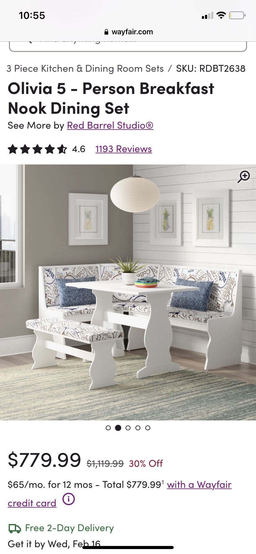 Red Barrel Piece Breakfast Nook Set Red Barrel Studio® Tucana