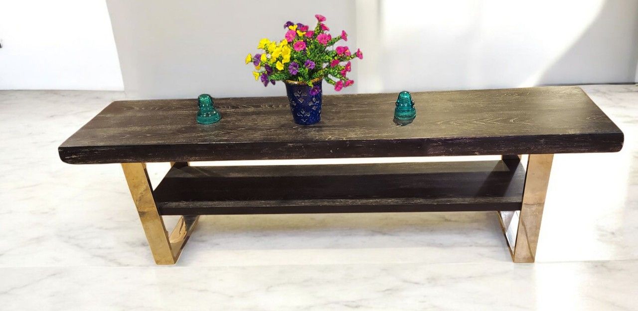 Wood & Chrome Accent Tables