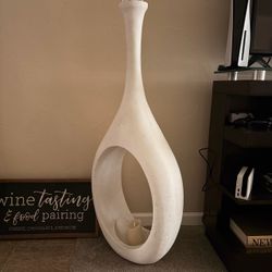4' high white loop vases