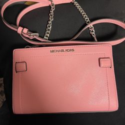 Pink MK small Leather Crossbody Bag 